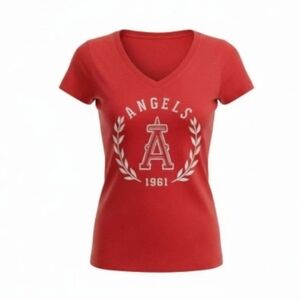 PINK Victoria’s Secret XS Angels Baseball V-Neck Tee | Game Day Graphic Top